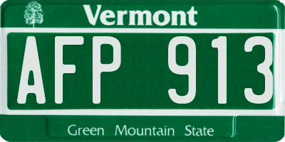 VT license plate AFP913