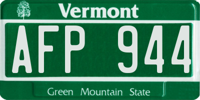 VT license plate AFP944