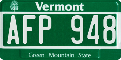VT license plate AFP948