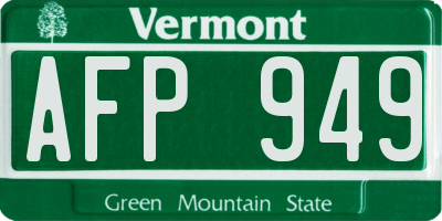 VT license plate AFP949
