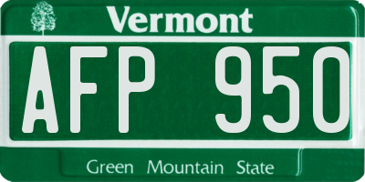 VT license plate AFP950