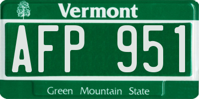 VT license plate AFP951