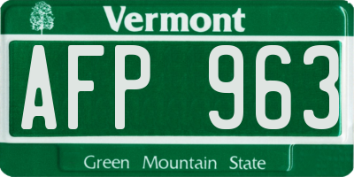 VT license plate AFP963