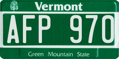 VT license plate AFP970