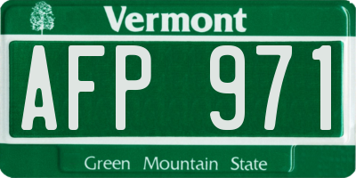 VT license plate AFP971