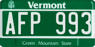VT license plate AFP993