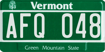 VT license plate AFQ048