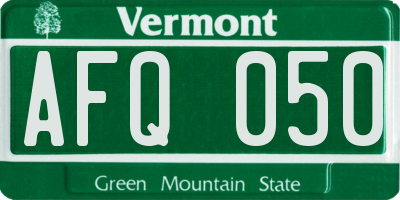VT license plate AFQ050