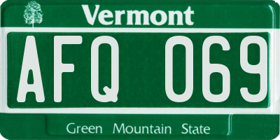 VT license plate AFQ069