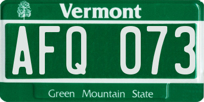 VT license plate AFQ073