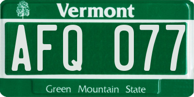 VT license plate AFQ077