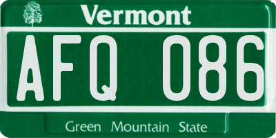 VT license plate AFQ086