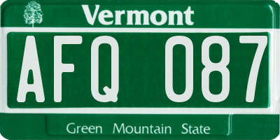 VT license plate AFQ087