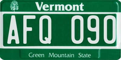 VT license plate AFQ090