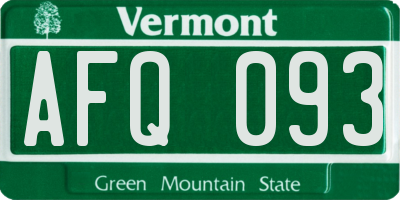 VT license plate AFQ093