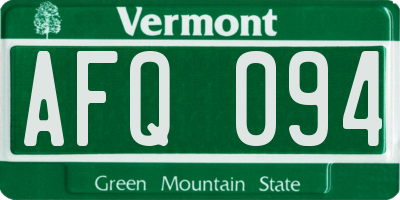 VT license plate AFQ094