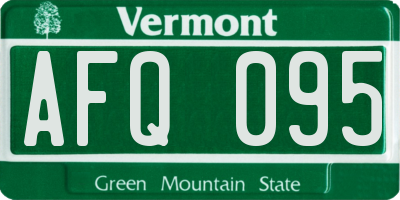 VT license plate AFQ095