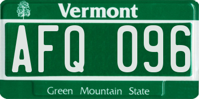 VT license plate AFQ096