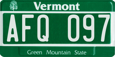 VT license plate AFQ097