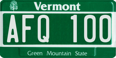 VT license plate AFQ100