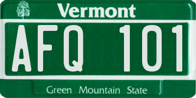 VT license plate AFQ101