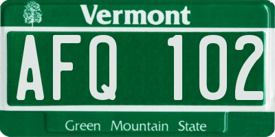 VT license plate AFQ102