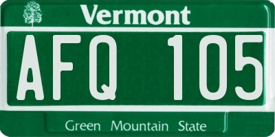 VT license plate AFQ105