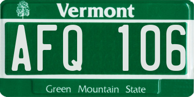 VT license plate AFQ106