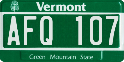 VT license plate AFQ107