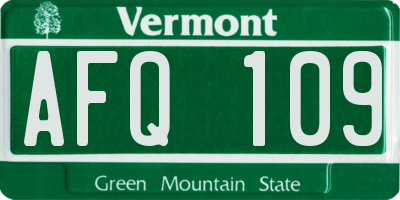 VT license plate AFQ109