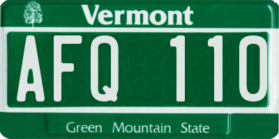 VT license plate AFQ110