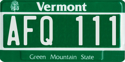 VT license plate AFQ111