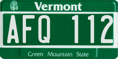 VT license plate AFQ112
