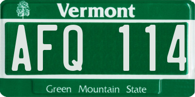 VT license plate AFQ114