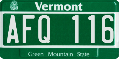 VT license plate AFQ116