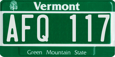 VT license plate AFQ117