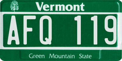 VT license plate AFQ119