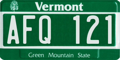 VT license plate AFQ121