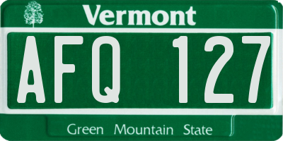 VT license plate AFQ127