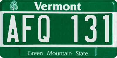 VT license plate AFQ131