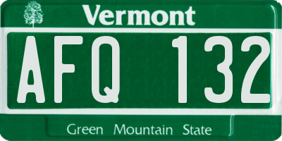 VT license plate AFQ132