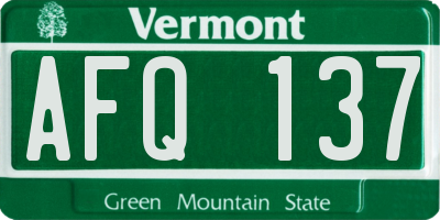 VT license plate AFQ137