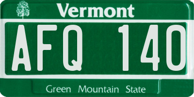 VT license plate AFQ140