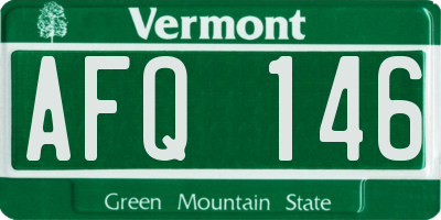 VT license plate AFQ146