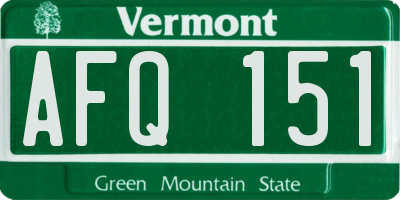 VT license plate AFQ151