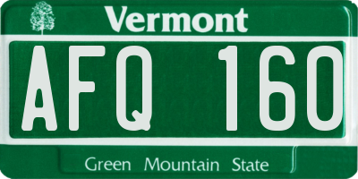 VT license plate AFQ160