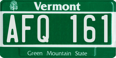 VT license plate AFQ161