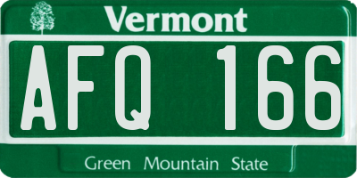 VT license plate AFQ166