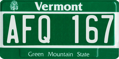 VT license plate AFQ167