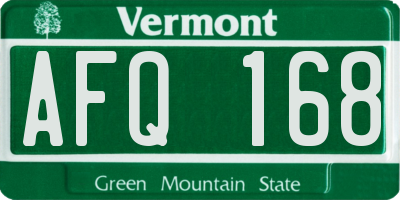 VT license plate AFQ168